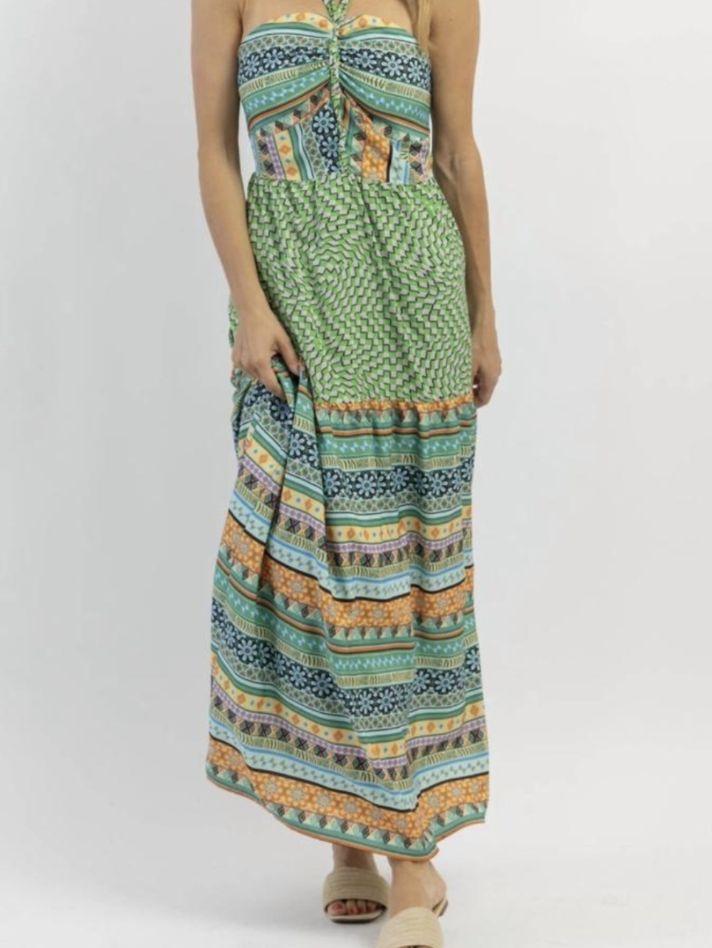 NWT...DAVI & DANI Kahuna Halter Maxi Dress SIZE LARGE - Picture 10 of 10